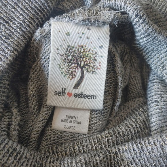 Self Esteem Long Sleeve Turtleneck Split Back Hi-Lo Tunic Top Women's Size XL - Picture 3 of 8